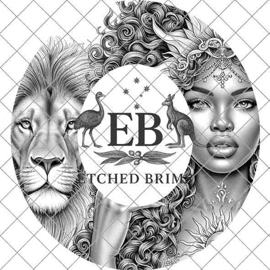 Leo Zodiac Hat Design PNG, Laser Engraving File, Western Boho Digital Download, Hat Engraving Design, Western Hat File, EB548