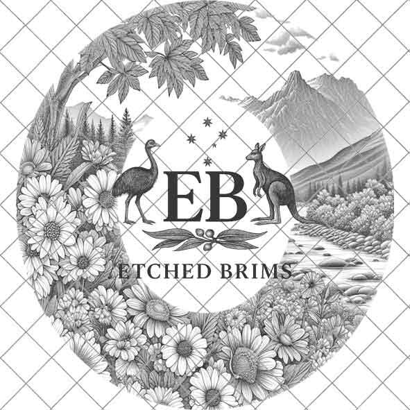 Mountain Flowers 6 Hat File, Laser Hat Burning Design, Digital Download PNG, Hat Burning Template, Hat Laser Engraving Design, Hat File EB40