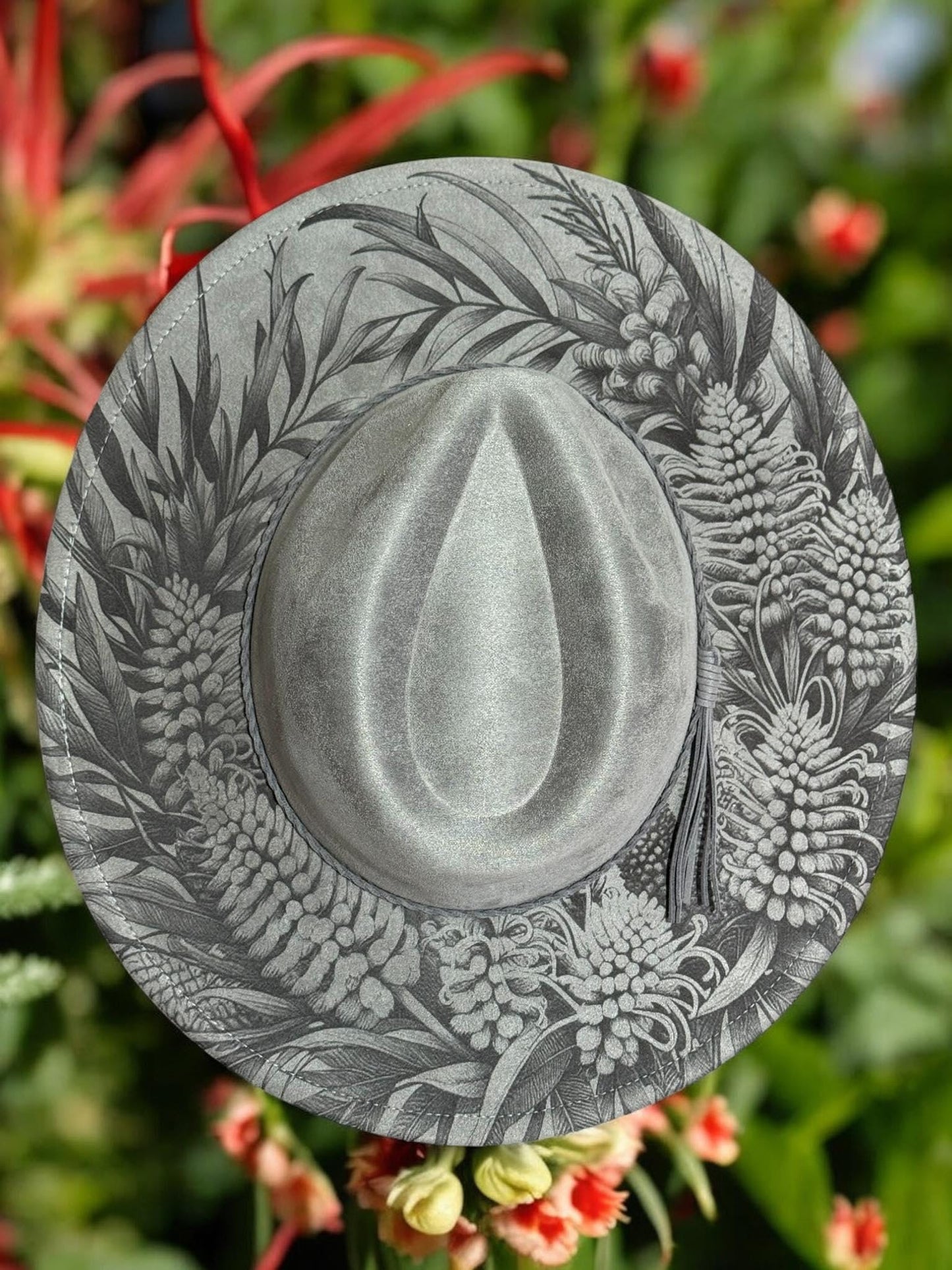 Your Choice of Engraved Hat from Any of My Designs. Engraved Wide Brim Hat, Vegan Suede Fedora Hat, Laser Engraved, Burned Fedora.