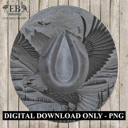 Hat Burning Design, Eagle 1, Bird, Digital File, PNG, PDF, Hat Burning Template, Cowboy Hat, Laser Engraving, Wide Brim Hat Design, EB333