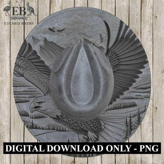 Hat Burning Design, Eagle 1, Bird, Digital File, PNG, PDF, Hat Burning Template, Cowboy Hat, Laser Engraving, Wide Brim Hat Design, EB333