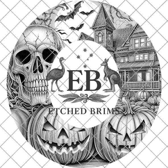 Halloween Hat Template, Skeleton Hat Burning Design, Spooky Season, PNG, Hat Burning Stencil, Hat Burning Design, Engraving Pattern, EB470