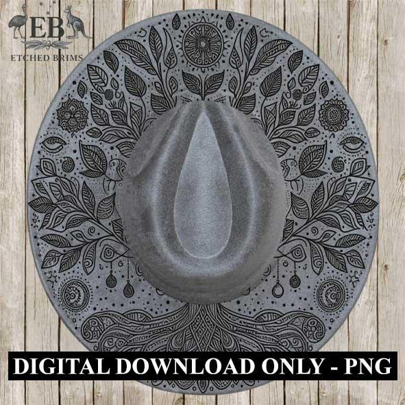 Tree of Life #5, Laser Hat Burning Design, Digital Download PNG, Hat Burning Template, Hat Laser Engraving Design, Wide Brim Hat File, EB47