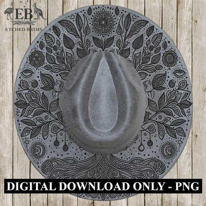 Tree of Life #5, Laser Hat Burning Design, Digital Download PNG, Hat Burning Template, Hat Laser Engraving Design, Wide Brim Hat File, EB47