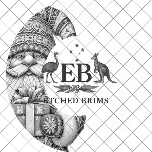 Christmas Gnome Hat Burning Design, Laser Engraving Template for Wide Brim Fedora Hats, EB706