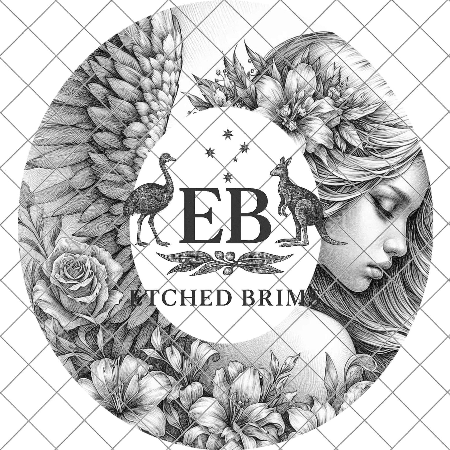 Angel Wings Woman, Hat Burning Design, Wide Brim Hat Template, Burned Hat Stencil PNG, Pyrography Art, Memorial, Cowgirl Hat Design, EB793