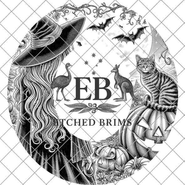 Halloween Hat Template, Witch, Pumpkin, Haunted House, Spooky Season, PNG, Hat Burning Stencil, Hat Burning Design, Engraving Pattern, EB429