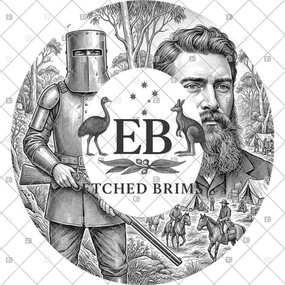 Ned Kelly Australian Outlaw, Hat Burning Design, Laser Engraving Template, Printable Stencil, EB1283