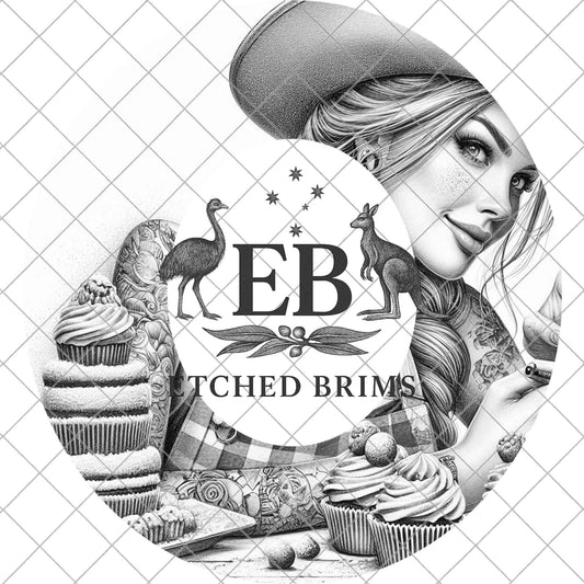 Cowgirl Baker 12  Cupcake Cowgirl Laser Hat Engraving Design, Western Baking Template for Hat Burners, EB890