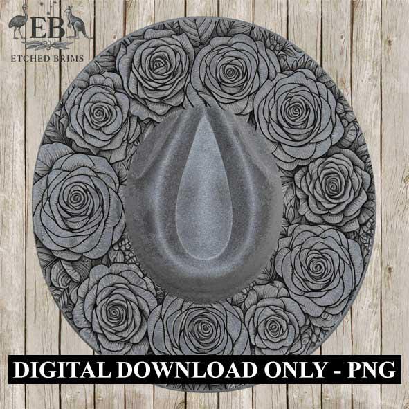 Roses 5 Flowers Hat File, Laser Hat Burning Design, Digital Download PNG, Hat Burning Template, Hat Laser Engraving Design, Hat File EB207