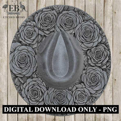 Roses 5 Flowers Hat File, Laser Hat Burning Design, Digital Download PNG, Hat Burning Template, Hat Laser Engraving Design, Hat File EB207