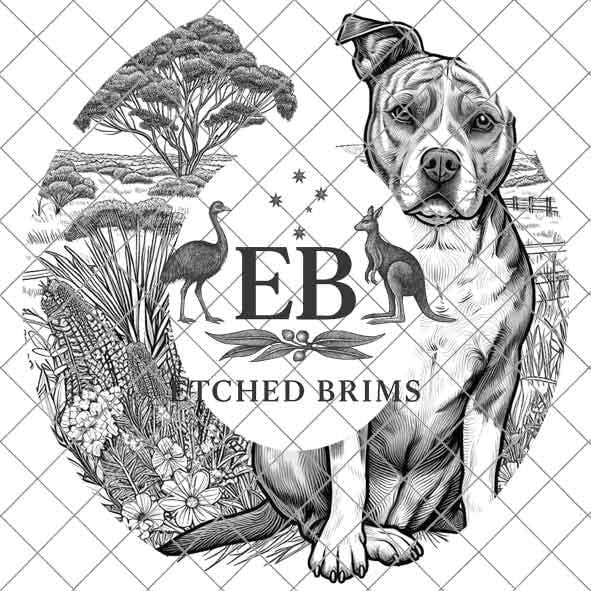 Staffy Dog, Laser Hat Burning Design, Digital Download PNG, Hat Burning Template, Hat Laser Engraving Design, Wide Brim Hat File EB12