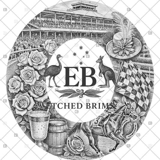 Kentucky Derby Horse Racing, Cowboy Hat Burning Design, Floral Jockey & Horse Template, PNG Digital Download for Hats, EB1240