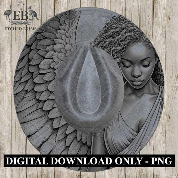 Angel Wings Hat Burning Templates 10, Memorial Wide Brim Hat, Laser Hat Designs, Hand Burning Stencil, PNG & PDF Digital Downloads, EB530