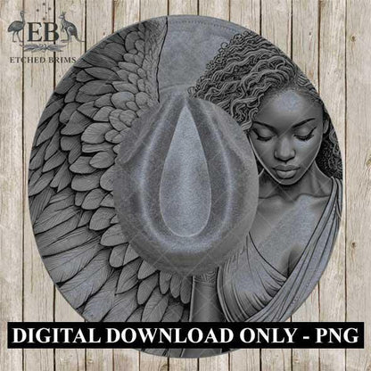 Angel Wings Hat Burning Templates 10, Memorial Wide Brim Hat, Laser Hat Designs, Hand Burning Stencil, PNG & PDF Digital Downloads, EB530