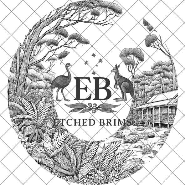 Australian Bush Hut 5 , Laser Hat Burning Design, Digital Download PNG, Hat Burning Template, Hat Laser Engraving Design, Hat File EB114