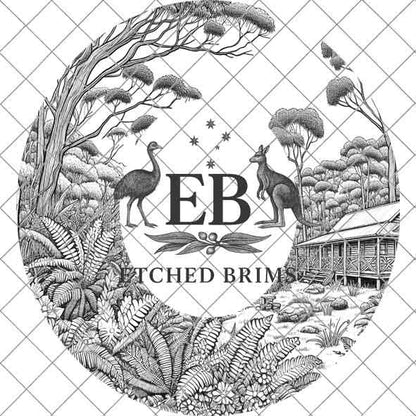 Australian Bush Hut 5 , Laser Hat Burning Design, Digital Download PNG, Hat Burning Template, Hat Laser Engraving Design, Hat File EB114