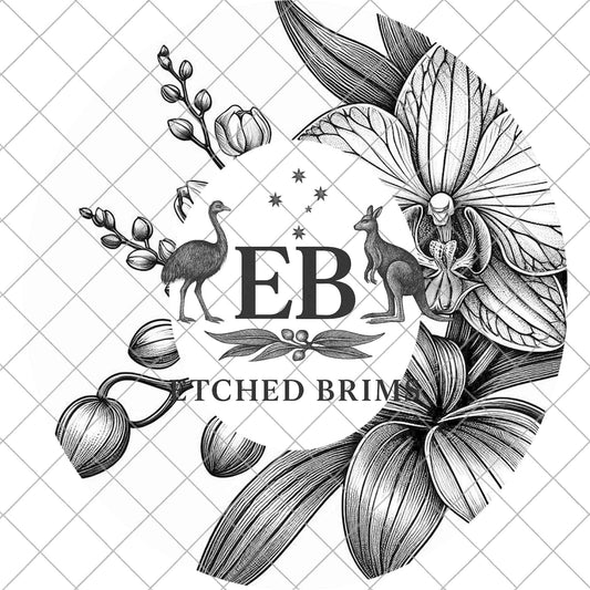 Orchid Flowers 2 Wide Brim Hat Design, Laser Hat Burning, Digital Download PNG, Hat Burning Template, Hat Laser Engraving Design, EB866