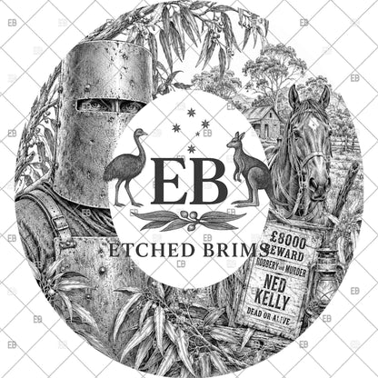 Ned Kelly Australian Bushranger, Hat Burning Design, Laser Engraving Template, Printable Stencil, EB1282