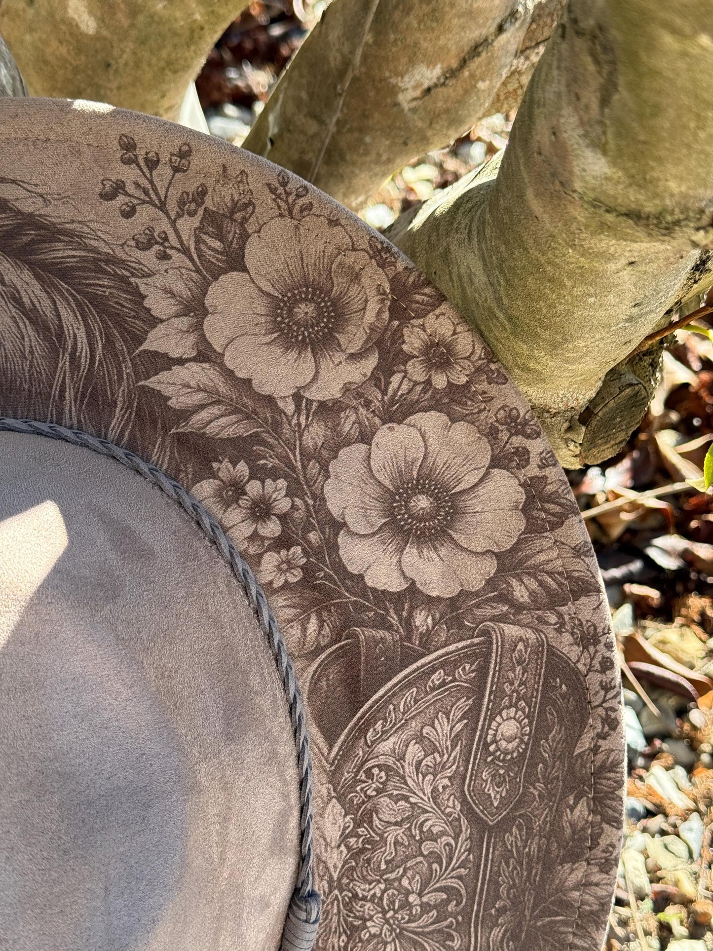 Horse and Western Boots Laser Engraved Hat – Rustic Western Brim | Cowboy Cowgirl Fedora