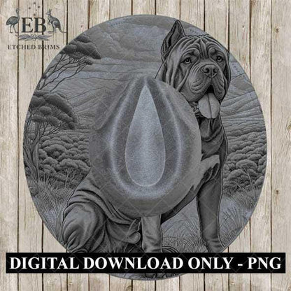 Cane Corso Dog Hat Engraving Template, PNG for Laser Hat Burning, Western Brim Design, Farm Dog Outline, Digital Download for Burning, EB421