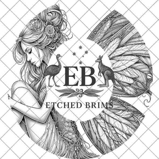 Fairy 11 Laser Hat Burning Design, Digital Download PNG, Hat Burning Template, Hat Laser Engraving Design, Wide Brim Hat Laser File EB134