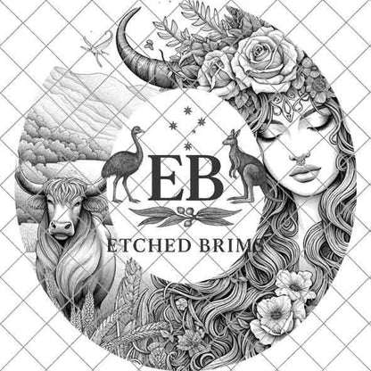 Taurus Zodiac Hat Design PNG, Laser Engraving File, Western Boho Digital Download, Hat Engraving Design, Western Hat File, EB312