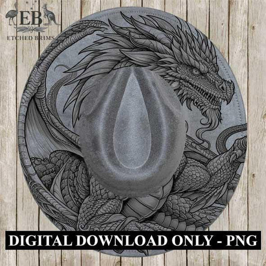 Dragon 3 Hat File, Laser Hat Burning Design, Digital Download PNG, Hat Burning Template, Hat Laser Engraving Design, Hat File EB85