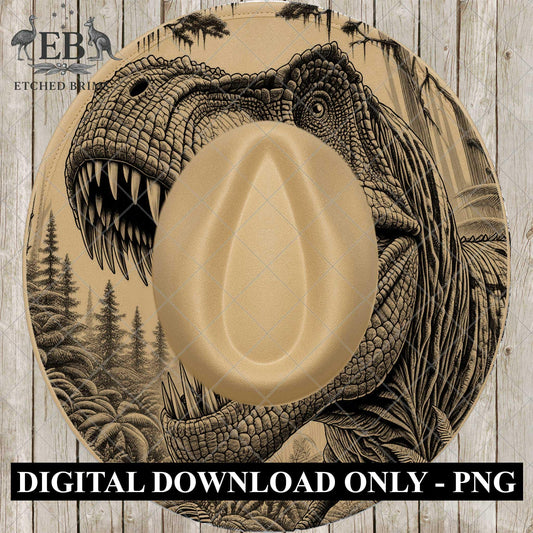 Dinosaur, Hat Burning Design, Digital Download PNG, Laser Template, PDF Hand Traceable Stencil, EB1009