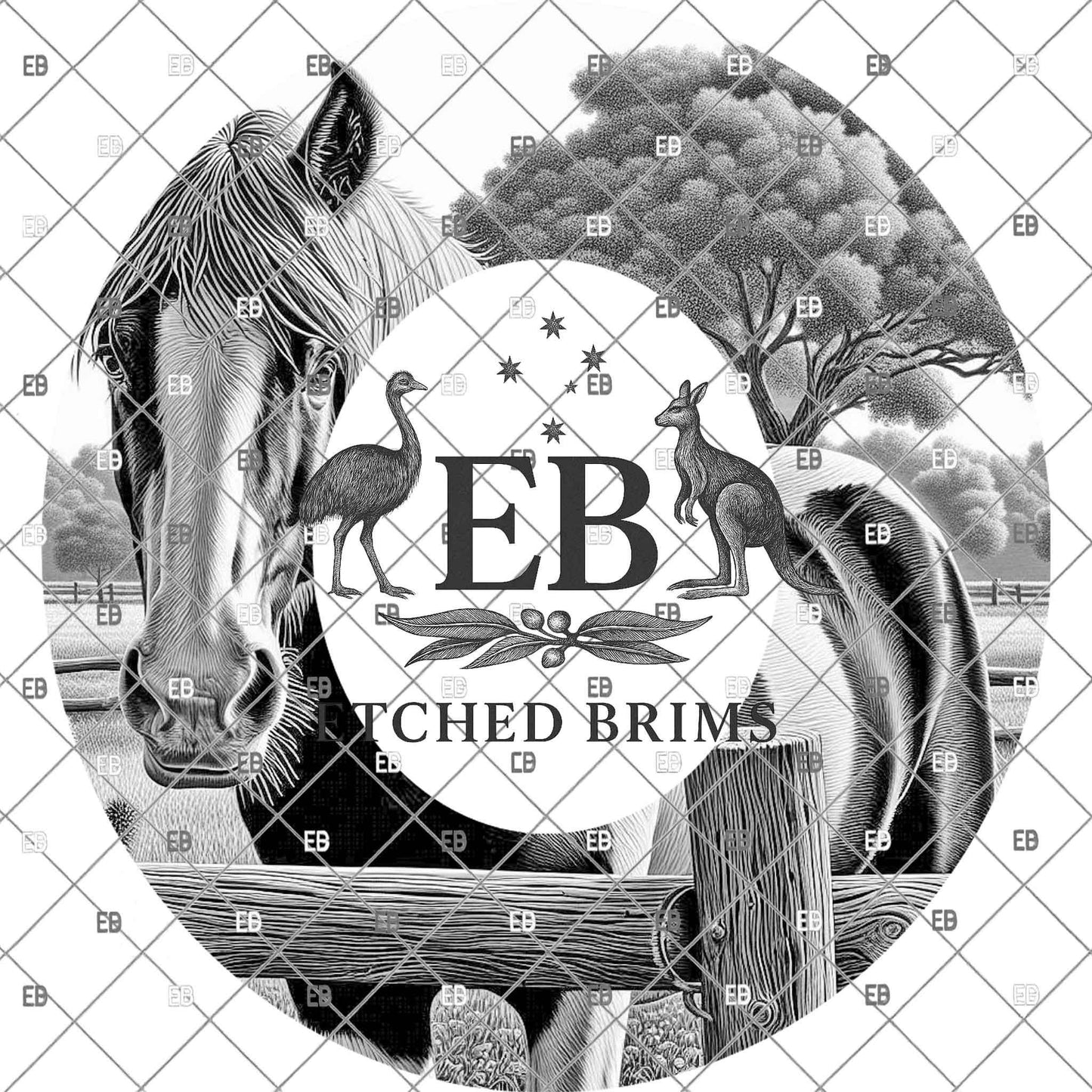 Pinto Horse, Hat Engraving Design, Western Hat Laser File, Barock Pinto Cowboy Hat, Wide Brim Hat Stencil, EB1205