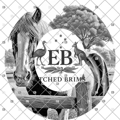 Pinto Horse, Hat Engraving Design, Western Hat Laser File, Barock Pinto Cowboy Hat, Wide Brim Hat Stencil, EB1205