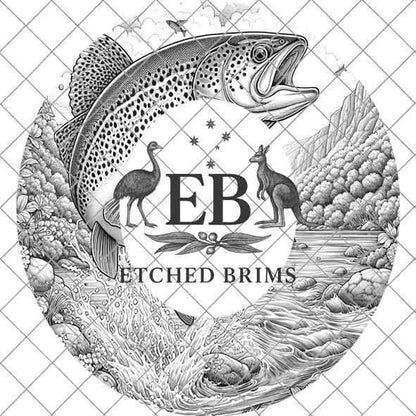 Hat Burning Design, Trout Fish 4, Fishing Digital File, PNG, Hat Burning Template, Cowboy Hat, Laser Engraving, Wide Brim Hat Design EB403