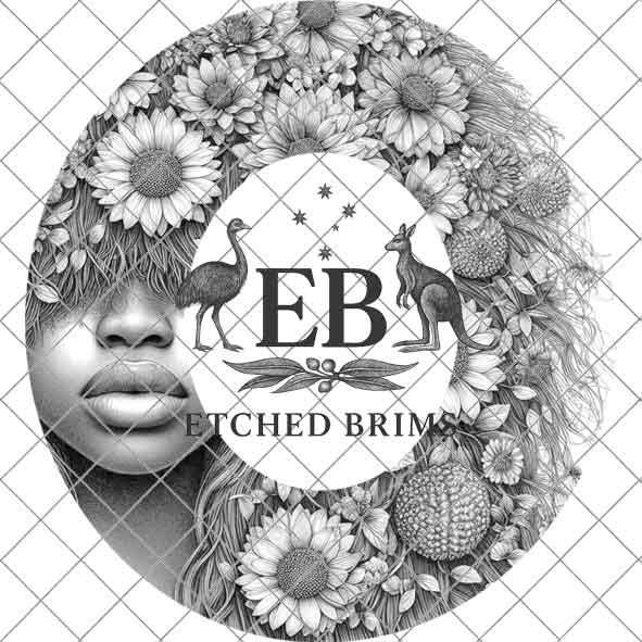 Girl & Flowers 28 Hat File, Hat Burning Design, Digital Download PNG, Hat Burning Template, Hat Laser Engraving Design, BOHO, Hat File EB314