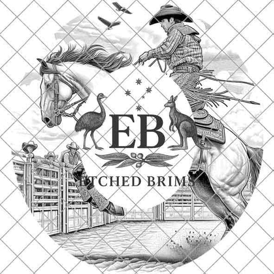 Bronco Rider 1 Rodeo, Laser Hat Burning Design, Digital Download PNG Hat Burning Template, Hat Laser Engraving Design , Horse Hat File EB128