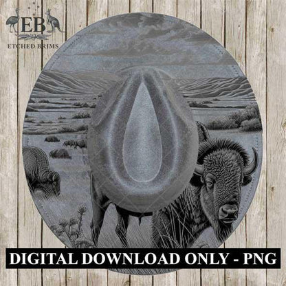 Buffalo Safari 4, Hat Burning Design, Digital Download PNG & PDF, Hat Burning Templates, Laser Engraving Design, Hat Burning Stencils, EB503