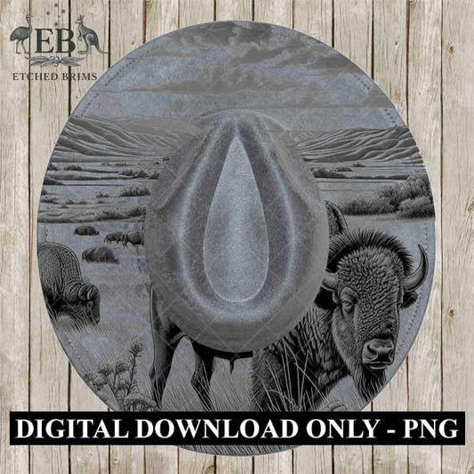 Buffalo Safari 4, Hat Burning Design, Digital Download PNG & PDF, Hat Burning Templates, Laser Engraving Design, Hat Burning Stencils, EB503