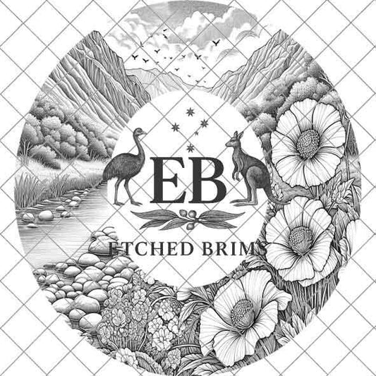 Mountain Flowers 5 Hat File, Laser Hat Burning Design, Digital Download PNG, Hat Burning Template, Hat Laser Engraving Design, Hat File EB39