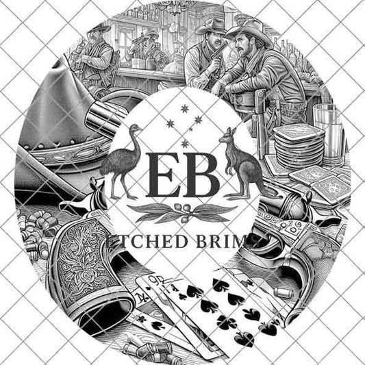 Cowboy Hat Guns 3, Laser Hat Burning Design, Digital Download PNG Hat Burning Template, Hat Laser Engraving Design Wide Brim Hat File EB252