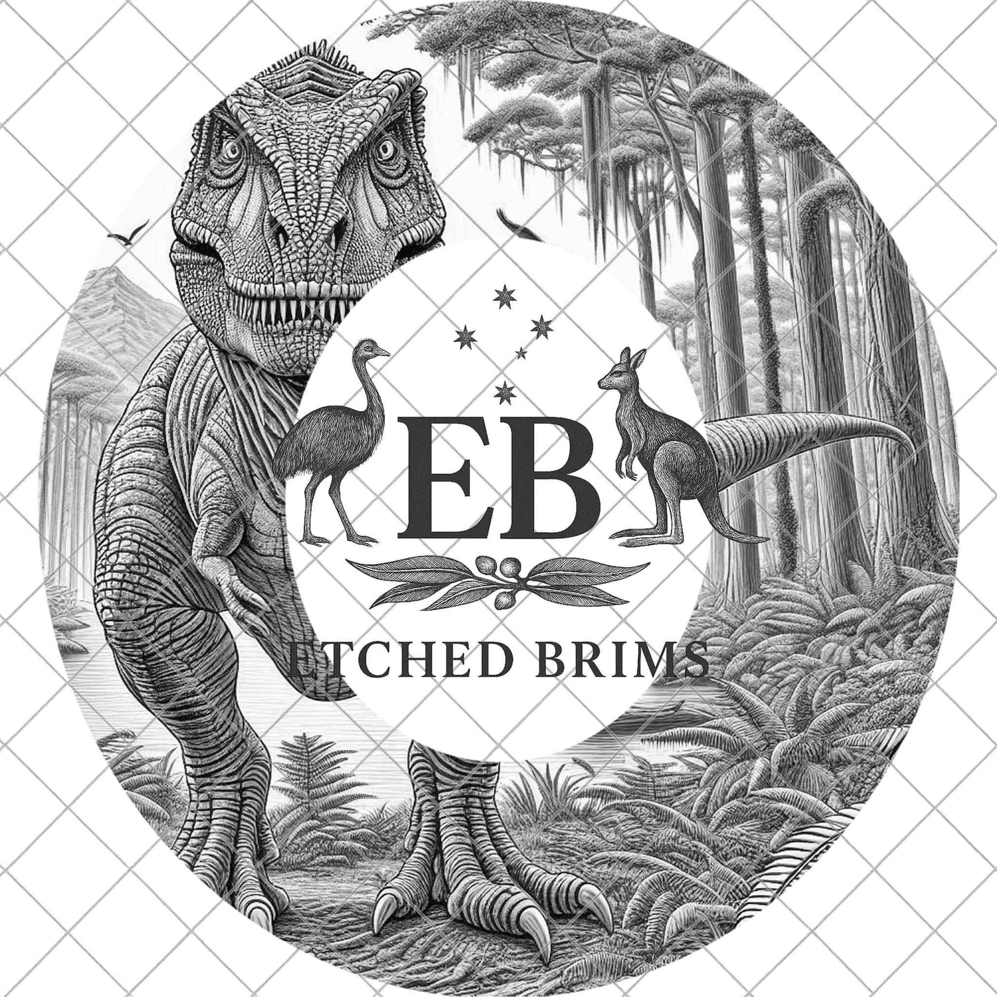 T Rex Dinosaur, Hat Burning Design, Digital Download PNG, Laser Template, Traceable Stencil, EB1010