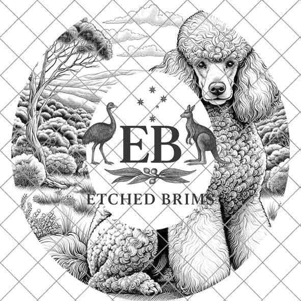 Hat Burning Design, Poodle Dog, Digital File, PNG, PDF, Hat Burning Template, Cowgirl Hat, Laser Engraving, Wide Brim Hat Design, EB392