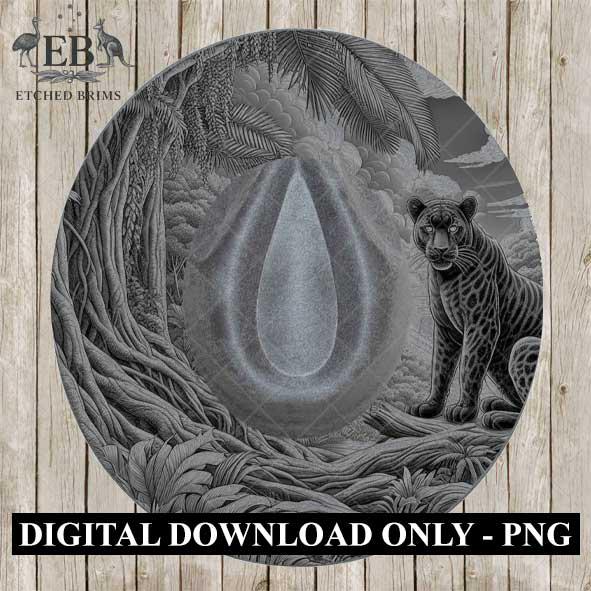 Jungle Panther 6, Hat Burning Design, Digital Download PNG & PDF, Hat Burning Templates, Laser Engraving Design, Hat Burning Stencils, EB490