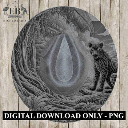 Jungle Panther 6, Hat Burning Design, Digital Download PNG & PDF, Hat Burning Templates, Laser Engraving Design, Hat Burning Stencils, EB490