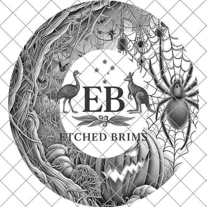 Halloween Hat Template, Spider Web Hat Burning Design, Spooky Season, PNG, Hat Burning Stencil, Hat Burning Design, Engraving Pattern, EB462