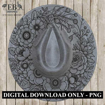 Flowers 5 Hat File, Hat Burning Design, Digital Download PNG, Hat Burning Template, Hat Laser Engraving Design, Hat File EB289