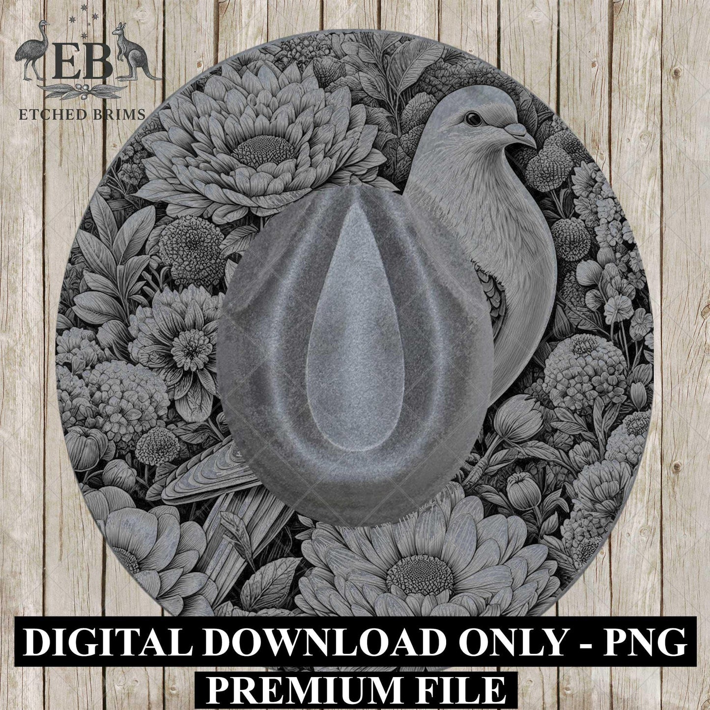 Dove 1 Hat File, Hat Burning Design, Digital Download PNG, Hat Burning Template, Hat Laser Engraving Design, Bird Design, Hat File EB592
