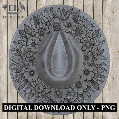 Hat Burning Design, Flowers 12 Hat File, Hat Burning Stencil, PDF & PNG, Hat Burning Template, Hat Laser Engraving Design, Hat File, EB287