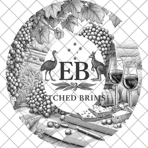 Winery Vineyard Grapes 6, Hat Burning Design, Digital Download, Hat Burning Templates, Laser Engraving Design, Hat Burning Stencils, EB519