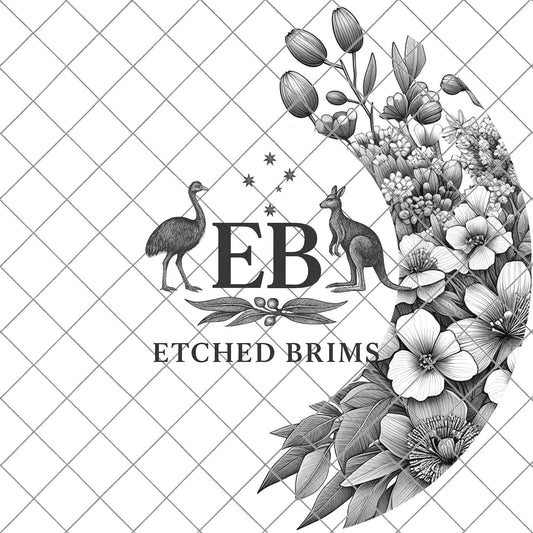 Flowers Native Half Hat Burning Design, Hat Engraving Template, Laser Hat Design, Wide Brim Hat, Stencil for Hat Burning SVG & PNG, EB601