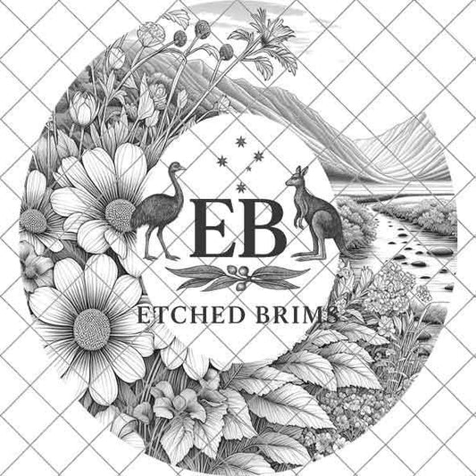 Mountain Flowers 4 Hat File, Laser Hat Burning Design, Digital Download PNG, Hat Burning Template, Hat Laser Engraving Design, Hat File EB38