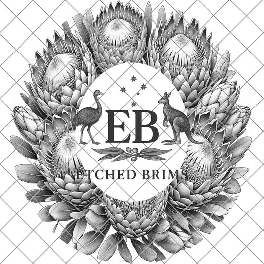Australian Protea Flowers 1 Hat Burning Design, Hat Burning Template, Laser Engraving Design, Hat Stencil, EB825